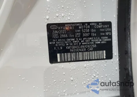 2022 Genesis G80 Base из США, поврежденный, VIN KMTGB4SC4NU092268